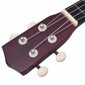 Set ukulele soprano, cu husă, pentru copii, lemn deschis, 21" - Img 7