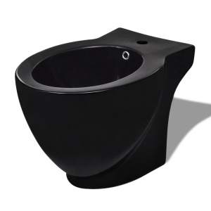 Set vas de toaletă și bideu din ceramică, negru - Img 7