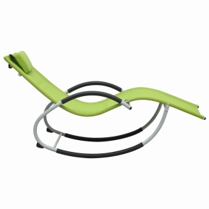 Șezlong cu pernă, verde, textilenă - Img 3