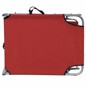Șezlong pliabil cu protecție solară 189 x 58 x 27 cm, Roșu - Img 5