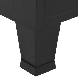 Șifonier, negru, 90 x 40 x 140 cm, oțel, industrial - Img 7