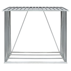 Șopron depozitare lemne, oțel galvanizat, 163x83x154 cm, gri - Img 3