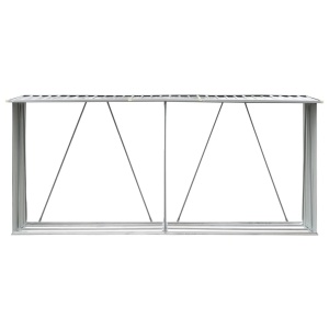 Șopron depozitare lemne, oțel galvanizat, 330x84x152 cm, gri - Img 3
