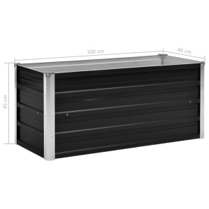 Strat inălțat de grădină antracit 100x40x45 cm oțel galvanizat - Img 6