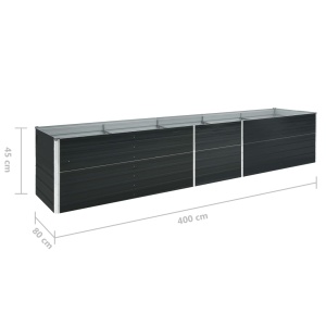 Strat inălțat de grădină antracit 400x80x45 cm oțel galvanizat - Img 5