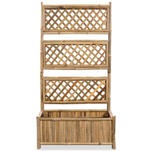 Strat inălțat de grădină cu spalier din bambus, 70 cm - Img 2