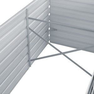 Strat inălțat de grădină, gri, 240x80x45 cm, oțel galvanizat - Img 2
