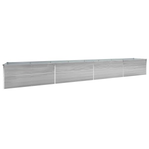 Strat inălțat de grădină, gri, 600x80x45 cm, oțel galvanizat - Img 2