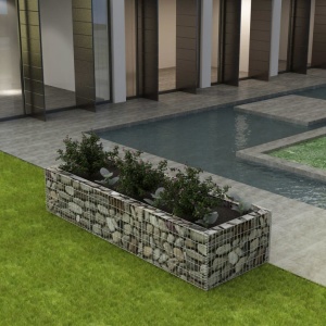 Strat inălțat gabion, 270 x 90 x 50 cm, oțel