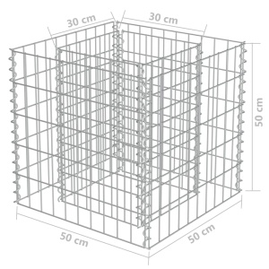 Strat inălțat gabion, 50 x 50 x 50 cm, oțel galvanizat - Img 6