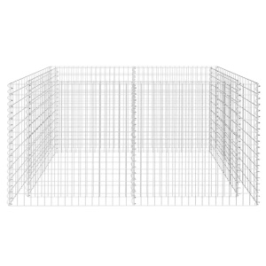 Strat inălțat gabion, argintiu, 180 x 90 x 100 cm, oțel - Img 4