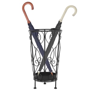Suport pentru umbrelă, stil vintage, metal, 26x46 cm, negru - Img 2