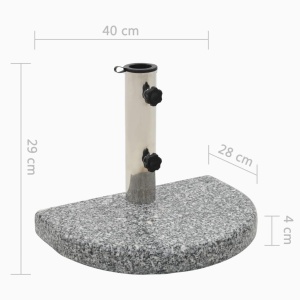 Suport umbrelă de soare, gri, granit, 10 kg, curbat - Img 5