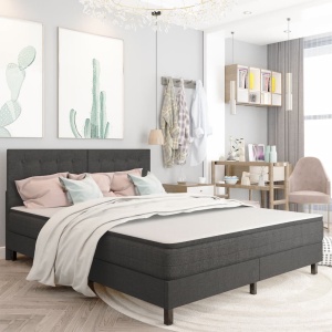Tăblie capitonată, gri inchis, 160 x 200 cm, material textil - Img 2