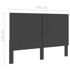 Tăblie de pat, gri inchis, 160 x 200 cm, material textil - Img 5