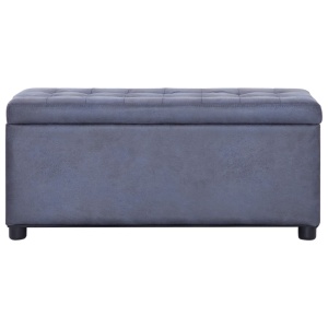 Taburet de depozitare, gri, 87,5 cm, piele intoarsă ecologică - Img 3