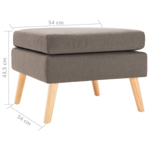 Taburet, gri taupe, material textil - Img 5