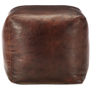 Taburet maro inchis 40x40x40 cm piele naturală de capră - Img 3
