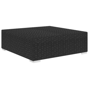 Taburet modular, 1 buc., negru, poliratan, cu pernă - Img 2