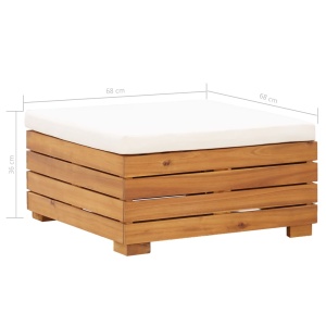 Taburet modular cu pernă, 1 buc., lemn masiv de acacia - Img 2