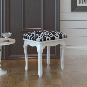 Taburet pentru dressing, negru, material textil