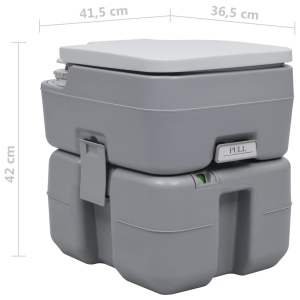 Toaletă portabilă pentru camping, gri, 20+10 L - Img 7
