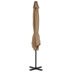 Umbrelă de exterior cu bază portabilă, gri taupe - Img 4