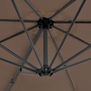 Umbrelă de exterior cu bază portabilă, gri taupe - Img 2