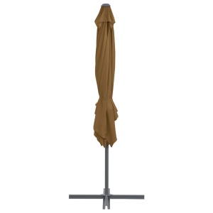 Umbrelă de exterior cu bază portabilă, gri taupe - Img 8