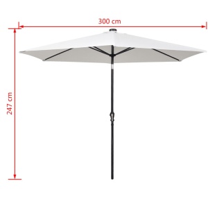 Umbrelă de soare cantilever cu LED 3 m, Alb Nisip - Img 9