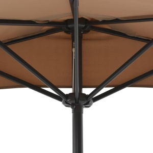 Umbrelă de soare de balcon, tijă aluminiu gri taupe, 270x135 cm - Img 5