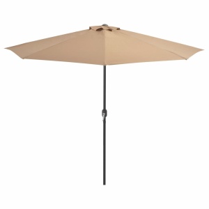 Umbrelă de soare de balcon, tijă aluminiu, gri taupe 300x150 cm - Img 3