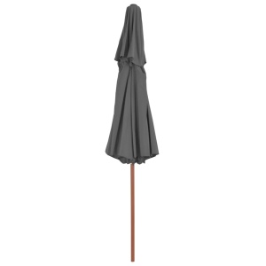 Umbrelă de soare dublă, stâlp din lemn, 270 cm, antracit - Img 7
