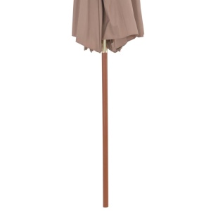 Umbrelă de soare dublă, stâlp din lemn, 270 cm, gri taupe - Img 6