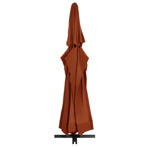 Umbrelă de soare exterior cu stâlp aluminiu, cărămiziu, 600 cm - Img 4