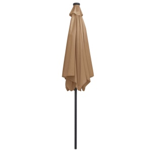 Umbrelă de soare, LED-uri și stâlp aluminiu, gri taupe, 300 cm - Img 7