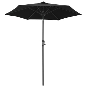 Umbrelă de soare, negru, 200 x 211 cm, aluminiu