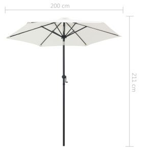 Umbrelă de soare, nisipiu, 200 x 211 cm, aluminiu - Img 6