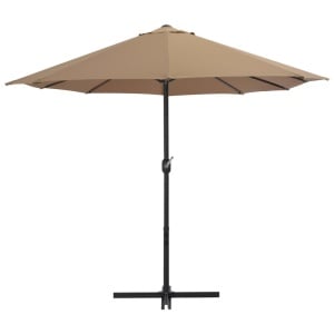 Umbrelă soare exterior cu stâlp aluminiu gri taupe 460x270 cm - Img 8