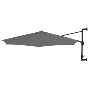 Umbrelă soare, montaj pe perete, stâlp metal, 300 cm, antracit