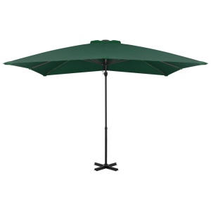 Umbrelă suspendată cu stâlp din aluminiu, verde, 250x250 cm - Img 3