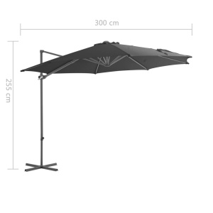 Umbrelă suspendată cu stâlp din oțel, antracit, 300 cm - Img 9