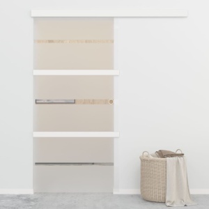 Ușă glisantă, argintiu,102,5 x 205 cm, sticlă ESG și aluminiu