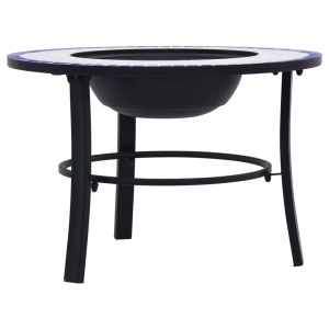 Vatră de foc cu mozaic, albastru & alb, 68 cm, ceramică - Img 8