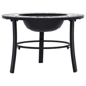 Vatră de foc cu mozaic, negru și alb, 68 cm, ceramică - Img 4