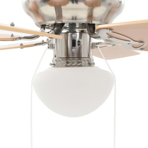 Ventilator tavan decorativ cu iluminare, 82 cm, maro deschis - Img 11