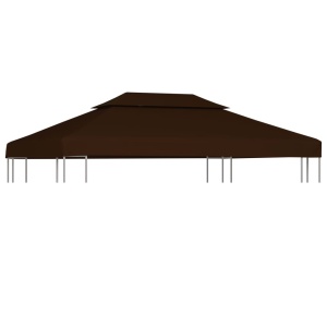 Acoperiș pavilion cu 2 niveluri, maro, 4 x 3 m, 310 g/m²