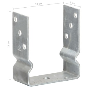 Ancore de gard, 6 buc., argintiu, 12x6x15 cm, oțel galvanizat - Img 7