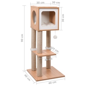 Ansamblu pentru pisici, covoraș din funie de sisal, 90 cm - Img 6