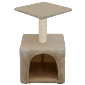 Ansamblu pentru pisici, stâlpi cu funie de sisal, 55 cm, bej - Img 3